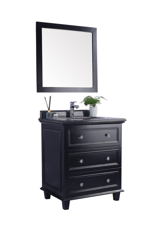 Laviva 313DVN-30E-BW Laviva Luna 30" Espresso Bathroom Vanity with Black Wood Marble Countertop 313DVN-30E-BW