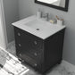 Laviva 313DVN-30E-MW Laviva Luna 30" Espresso Bathroom Vanity with Matte White VIVA Stone Solid Surface Countertop 313DVN-30E-MW