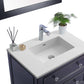 Laviva 313DVN-30E-MW Laviva Luna 30" Espresso Bathroom Vanity with Matte White VIVA Stone Solid Surface Countertop 313DVN-30E-MW