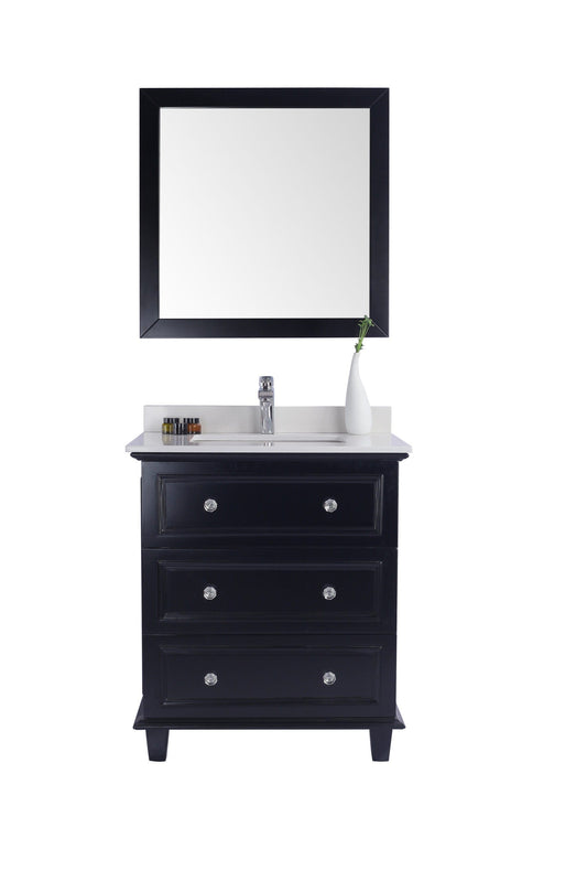 Laviva 313DVN-30E-WQ Laviva Luna 30" Espresso Bathroom Vanity with White Quartz  Countertop 313DVN-30E-WQ