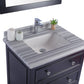 Laviva 313DVN-30E-WS Laviva Luna 30" Espresso Bathroom Vanity with White Stripes Marble Countertop 313DVN-30E-WS