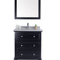 Laviva 313DVN-30E-WS Laviva Luna 30" Espresso Bathroom Vanity with White Stripes Marble Countertop 313DVN-30E-WS