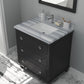 Laviva 313DVN-30E-WS Laviva Luna 30" Espresso Bathroom Vanity with White Stripes Marble Countertop 313DVN-30E-WS