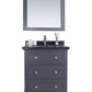 Laviva 313DVN-30G-BW Laviva Luna 30" Maple Gray Bathroom Vanity with Black Wood Marble Countertop 313DVN-30G-BW