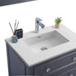 Laviva 313DVN-30G-MW Laviva Luna 30" Maple Gray Bathroom Vanity with Matte White VIVA Stone Solid Surface Countertop 313DVN-30G-MW