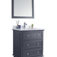 Laviva 313DVN-30G-PW Laviva Luna 30" Maple Gray Bathroom Vanity with Pure White Phoenix Stone Countertop 313DVN-30G-PW