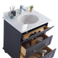 Laviva 313DVN-30G-PW Laviva Luna 30" Maple Gray Bathroom Vanity with Pure White Phoenix Stone Countertop 313DVN-30G-PW