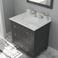 Laviva 313DVN-30G-PW Laviva Luna 30" Maple Gray Bathroom Vanity with Pure White Phoenix Stone Countertop 313DVN-30G-PW