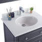 Laviva 313DVN-30G-PW Laviva Luna 30" Maple Gray Bathroom Vanity with Pure White Phoenix Stone Countertop 313DVN-30G-PW