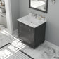 Laviva 313DVN-30G-WC Laviva Luna 30" Maple Gray Bathroom Vanity with White Carrara Marble Countertop 313DVN-30G-WC