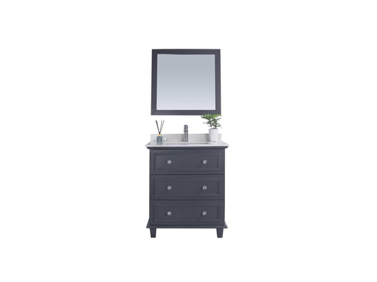 Laviva 313DVN-30G-WQ Laviva Luna 30" Maple Gray Bathroom Vanity with White Quartz Countertop 313DVN-30G-WQ