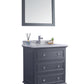 Laviva 313DVN-30G-WS Laviva Luna 30" Maple Gray Bathroom Vanity with White Stripes Marble Countertop 313DVN-30G-WS