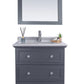 Laviva 313DVN-30G-WS Laviva Luna 30" Maple Gray Bathroom Vanity with White Stripes Marble Countertop 313DVN-30G-WS