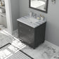 Laviva 313DVN-30G-WS Laviva Luna 30" Maple Gray Bathroom Vanity with White Stripes Marble Countertop 313DVN-30G-WS