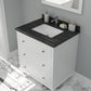 Laviva 313DVN-30W-BW Laviva Luna 30" White Bathroom Vanity with Black Wood Marble Countertop 313DVN-30W-BW