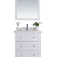 Laviva 313DVN-30W-PW Laviva Luna 30" White Bathroom Vanity with Pure White Phoenix Stone Countertop 313DVN-30W-PW