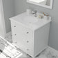 Laviva 313DVN-30W-PW Laviva Luna 30" White Bathroom Vanity with Pure White Phoenix Stone Countertop 313DVN-30W-PW