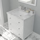 Laviva 313DVN-30W-WC Laviva Luna 30" White Bathroom Vanity with White Carrara Marble Countertop 313DVN-30W-WC