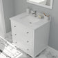 Laviva 313DVN-30W-WQ Laviva Luna 30" White Bathroom Vanity with White Quartz Countertop 313DVN-30W-WQ