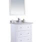 Laviva 313DVN-30W-WS Laviva Luna 30" White Bathroom Vanity with White Stripes Marble Countertop 313DVN-30W-WS