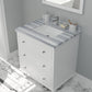 Laviva 313DVN-30W-WS Laviva Luna 30" White Bathroom Vanity with White Stripes Marble Countertop 313DVN-30W-WS