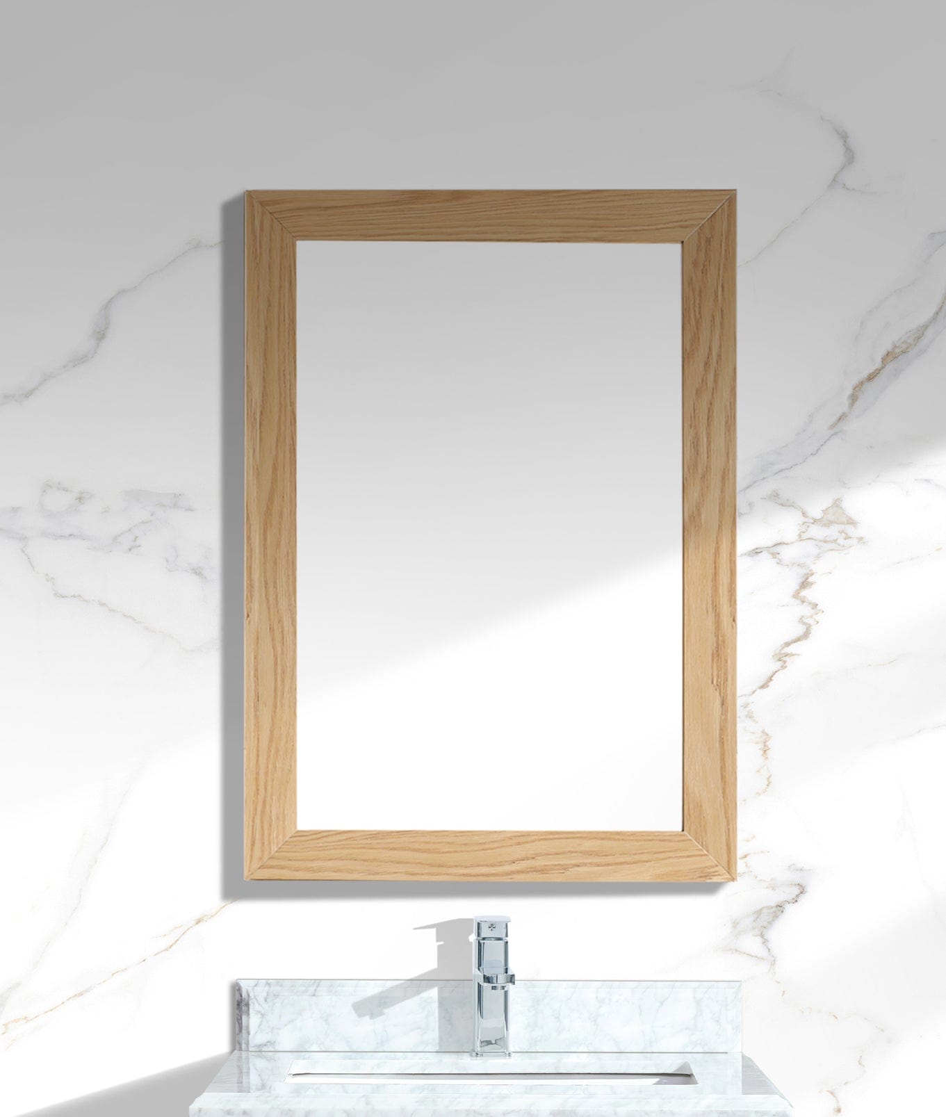 Laviva 313FF-2430CO Laviva Sterling 24" Framed Rectangular California White Oak Mirror 313FF-2430CO