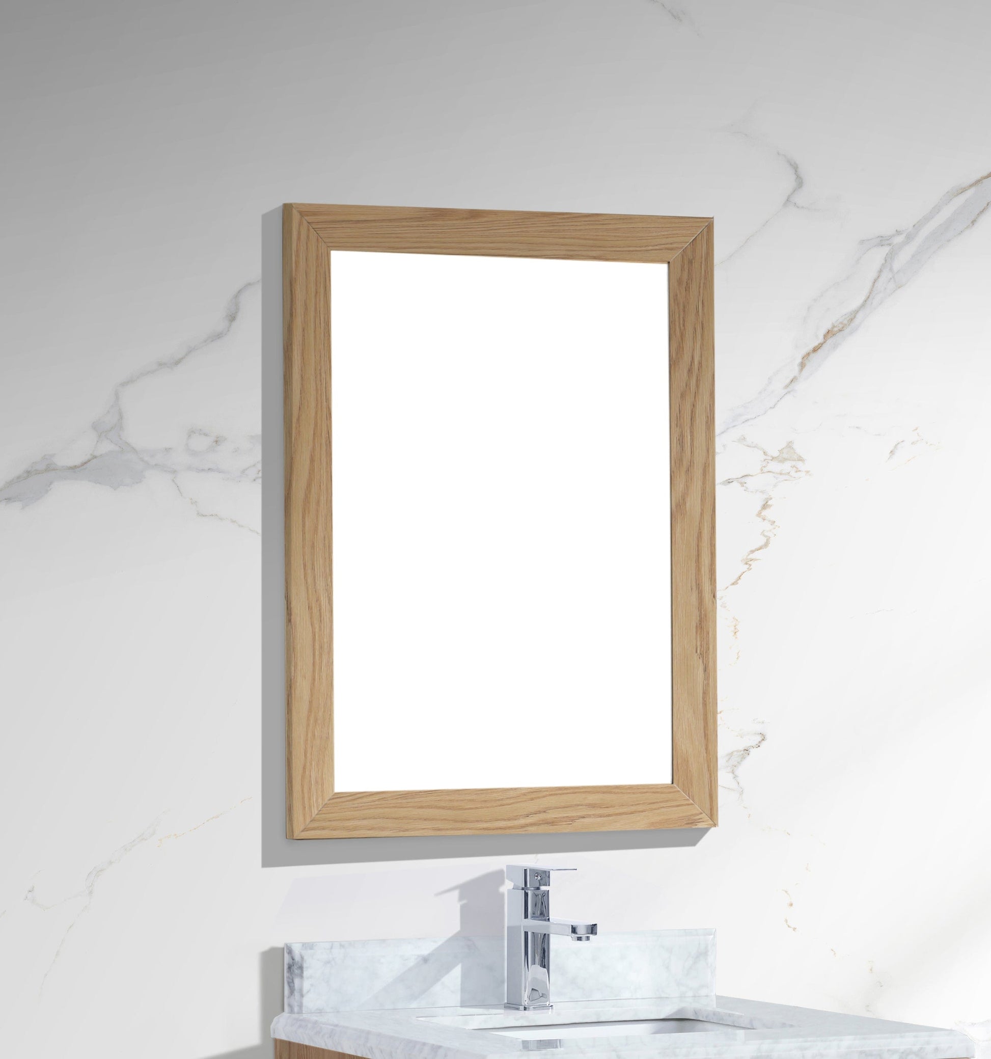 Laviva 313FF-2430CO Laviva Sterling 24" Framed Rectangular California White Oak Mirror 313FF-2430CO