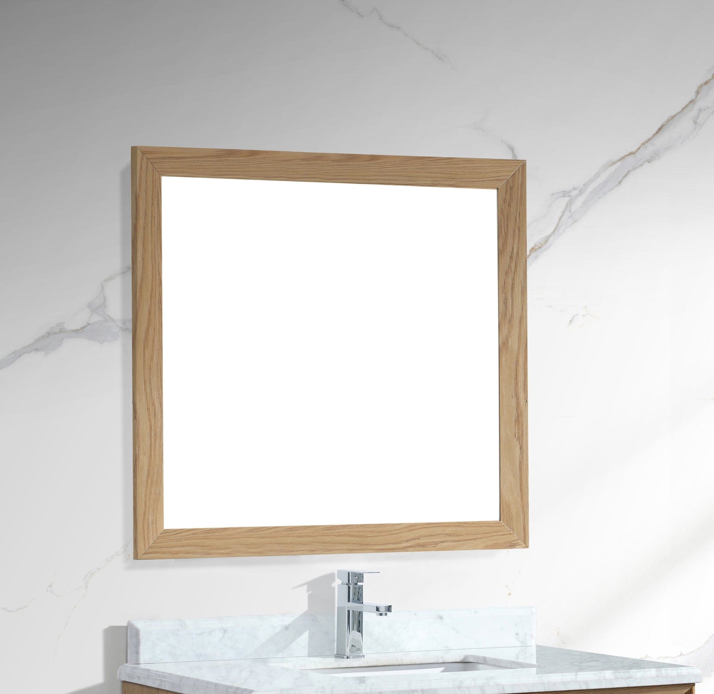 Laviva 313FF-3630CO Laviva Sterling 36" Framed Rectangular California White Oak Mirror 313FF-3630CO