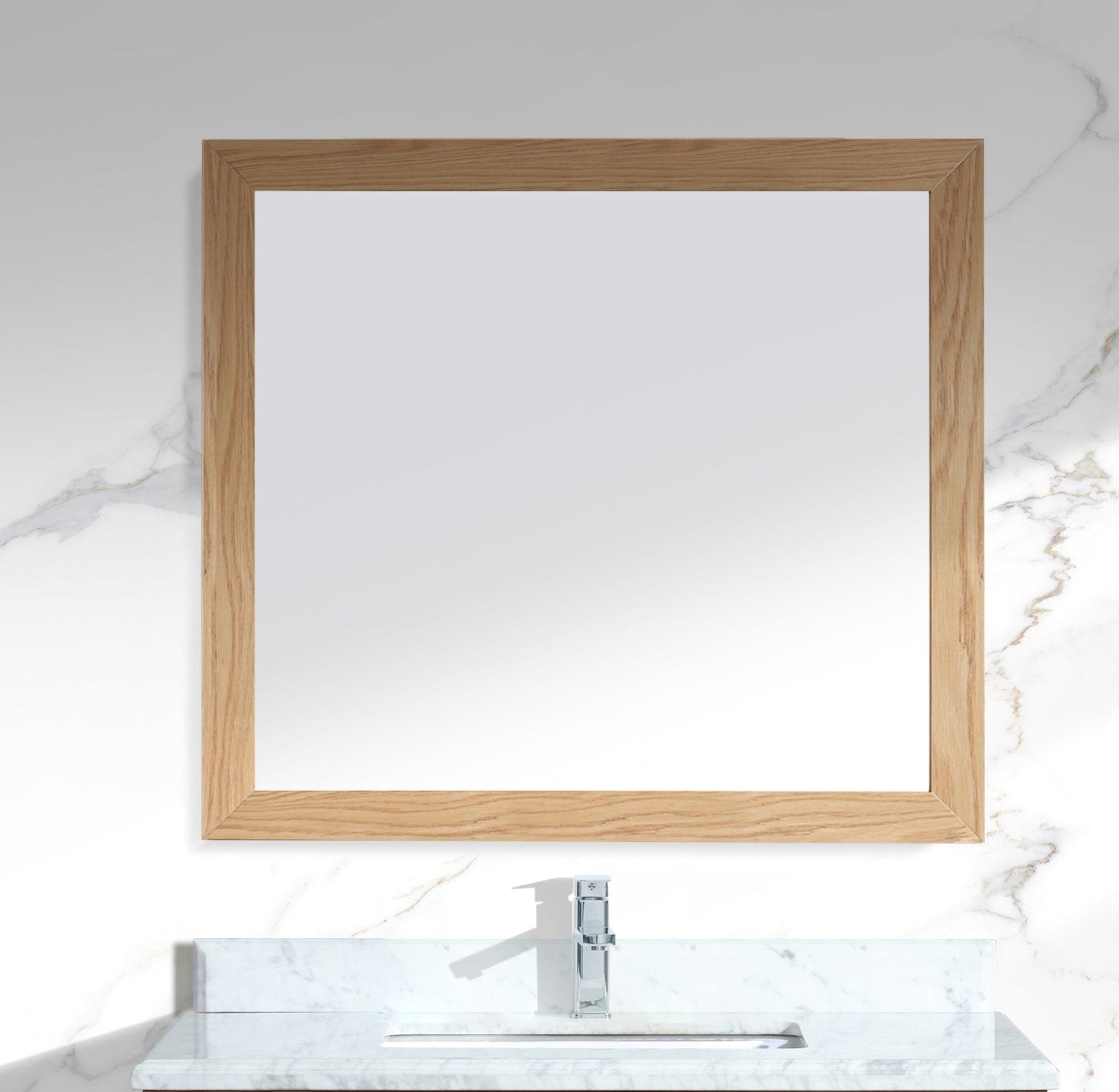 Laviva 313FF-3630CO Laviva Sterling 36" Framed Rectangular California White Oak Mirror 313FF-3630CO