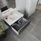 Laviva 313LGN-36CR-MW Laviva Legno 36" Carbon Oak Bathroom Vanity with Matte White VIVA Stone Solid Surface Countertop 313LGN-36CR-MW