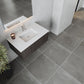 Laviva 313LGN-36CR-MW Laviva Legno 36" Carbon Oak Bathroom Vanity with Matte White VIVA Stone Solid Surface Countertop 313LGN-36CR-MW