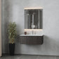 Laviva 313LGN-36CR-MW Laviva Legno 36" Carbon Oak Bathroom Vanity with Matte White VIVA Stone Solid Surface Countertop 313LGN-36CR-MW