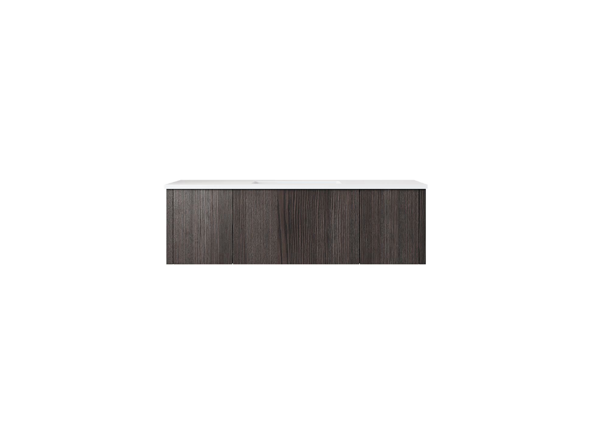 Laviva 313LGN-48CR-MW Laviva Legno 48" Carbon Oak Bathroom Vanity with Matte White VIVA Stone Solid Surface Countertop 313LGN-48CR-MW