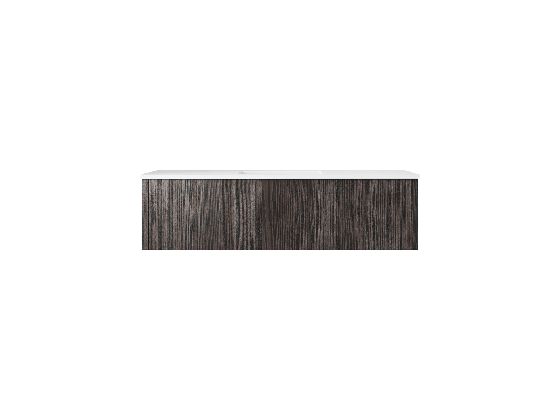 Laviva 313LGN-54CR-MW Laviva Legno 54" Carbon Oak Bathroom Vanity with Matte White VIVA Stone Solid Surface Countertop 313LGN-54CR-MW