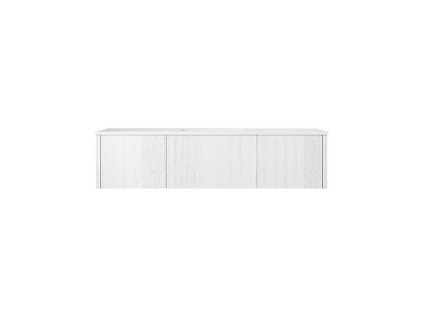 Laviva 313LGN-60CAW-MW Laviva Legno 60 Alabaster White Single Sink Bathroom Vanity with Matte White VIVA Stone Solid Surface Countertop 313LGN-60CAW-MW