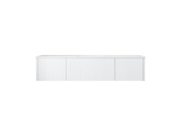 Laviva 313LGN-66AW-MW Laviva Legno 66 Alabaster White Bathroom Vanity with Matte White VIVA Stone Solid Surface Countertop 313LGN-66AW-MW