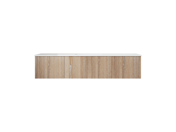Laviva 313LGN-66WG-MW Laviva Legno 66 Weathered Gray Bathroom Vanity with Matte White VIVA Stone Solid Surface Countertop 313LGN-66WG-MW
