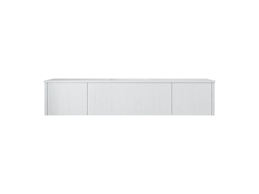 Laviva 313LGN-72CAW-MW Laviva Legno 72" Alabaster White Single Sink Bathroom Vanity with Matte White VIVA Stone Solid Surface Countertop 313LGN-72CAW-MW