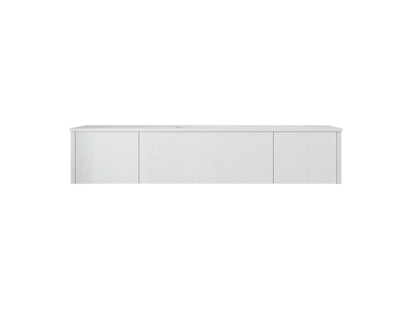 Laviva 313LGN-72CAW-MW Laviva Legno 72 Alabaster White Single Sink Bathroom Vanity with Matte White VIVA Stone Solid Surface Countertop 313LGN-72CAW-MW