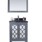 Laviva 313MKSH-24G-BW Laviva Mediterraneo 24" Gray Bathroom Vanity with Black Wood Marble Countertop 313MKSH-24G-BW