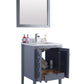 Laviva 313MKSH-24G-WC Laviva Mediterraneo 24" Gray Bathroom Vanity with White Carrara Marble Countertop 313MKSH-24G-WC