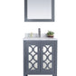 Laviva 313MKSH-24G-WC Laviva Mediterraneo 24" Gray Bathroom Vanity with White Carrara Marble Countertop 313MKSH-24G-WC