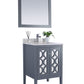 Laviva 313MKSH-24G-WQ Laviva Mediterraneo 24" Gray Bathroom Vanity with White Quartz Countertop 313MKSH-24G-WQ