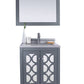 Laviva 313MKSH-24G-WS Laviva Mediterraneo 24" Gray Bathroom Vanity with White Stripes Marble Countertop 313MKSH-24G-WS