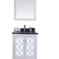 Laviva 313MKSH-24W-BW Laviva Mediterraneo 24" White Bathroom Vanity with Black Wood Marble Countertop 313MKSH-24W-BW