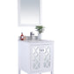 Laviva 313MKSH-24W-WC Laviva Mediterraneo 24" White Bathroom Vanity with White Carrara Marble Countertop 313MKSH-24W-WC