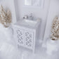 Laviva 313MKSH-24W-WC Laviva Mediterraneo 24" White Bathroom Vanity with White Carrara Marble Countertop 313MKSH-24W-WC