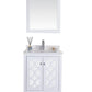 Laviva 313MKSH-24W-WQ Laviva Mediterraneo 24" White Bathroom Vanity with White Quartz Countertop 313MKSH-24W-WQ