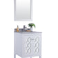 Laviva 313MKSH-24W-WS Laviva Mediterraneo 24" White Bathroom Vanity with White Stripes Marble Countertop 313MKSH-24W-WS