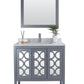 Laviva 313MKSH-36G-WC Laviva Mediterraneo 36" Gray Bathroom Vanity with White Carrara Marble Countertop 313MKSH-36G-WC